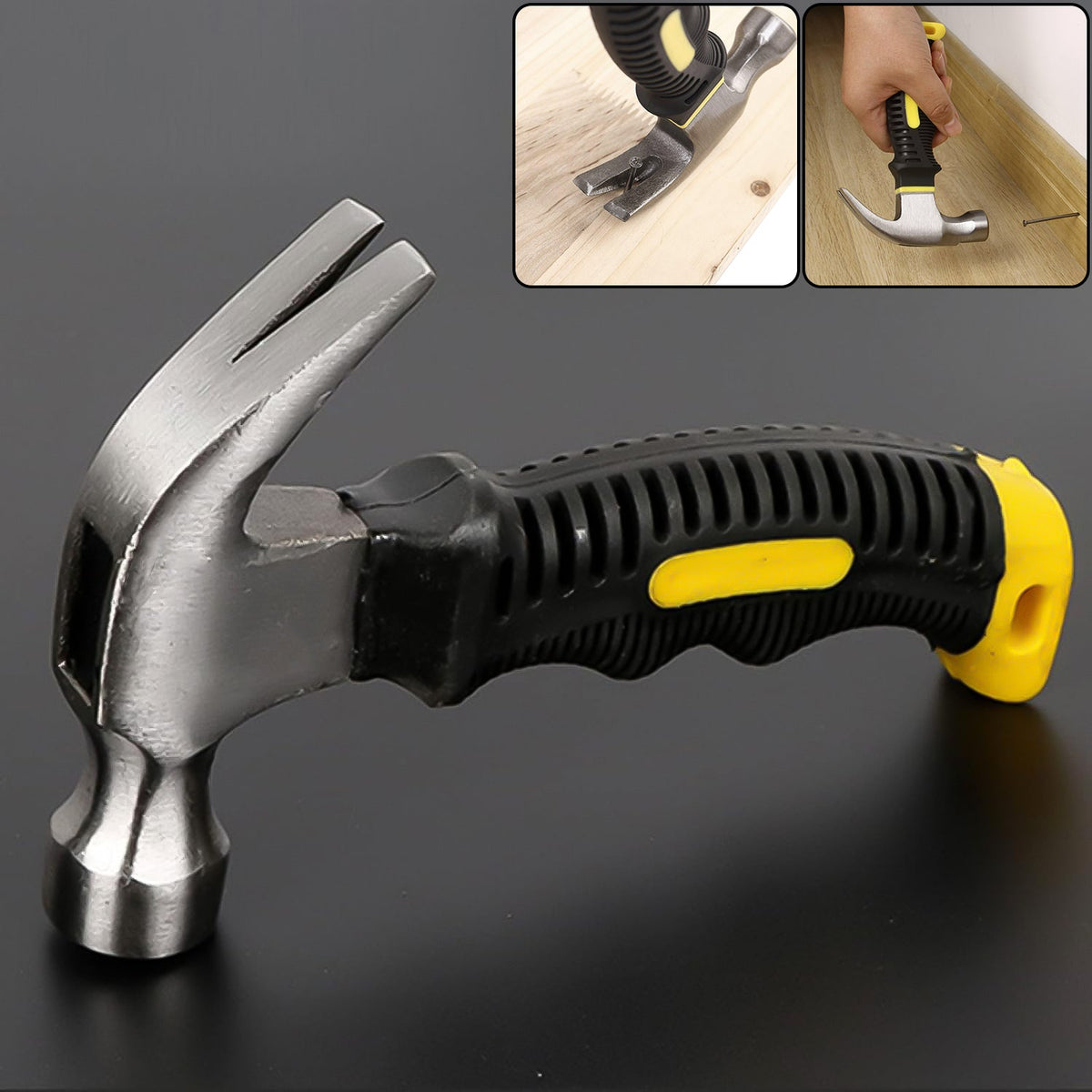 XcelCraft Carpenter Mini Claw Hammer with a sturdy fiberglass handle. Main image