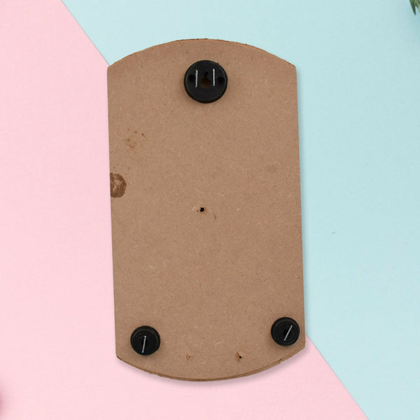 GlimmerHome wooden wall decor in a vertical design, enhancing a hallway with hooks.