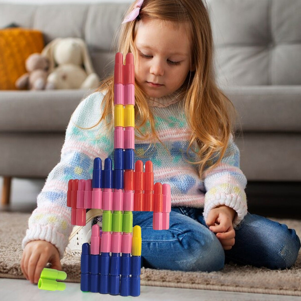Bullet Blocks for kids in vibrant colours arranged on a white surface. Main image