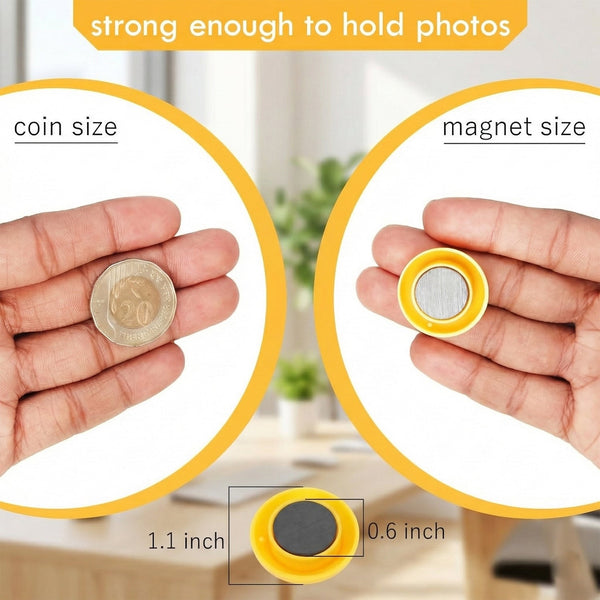 Reusable round magnetic board magnets with bright colors