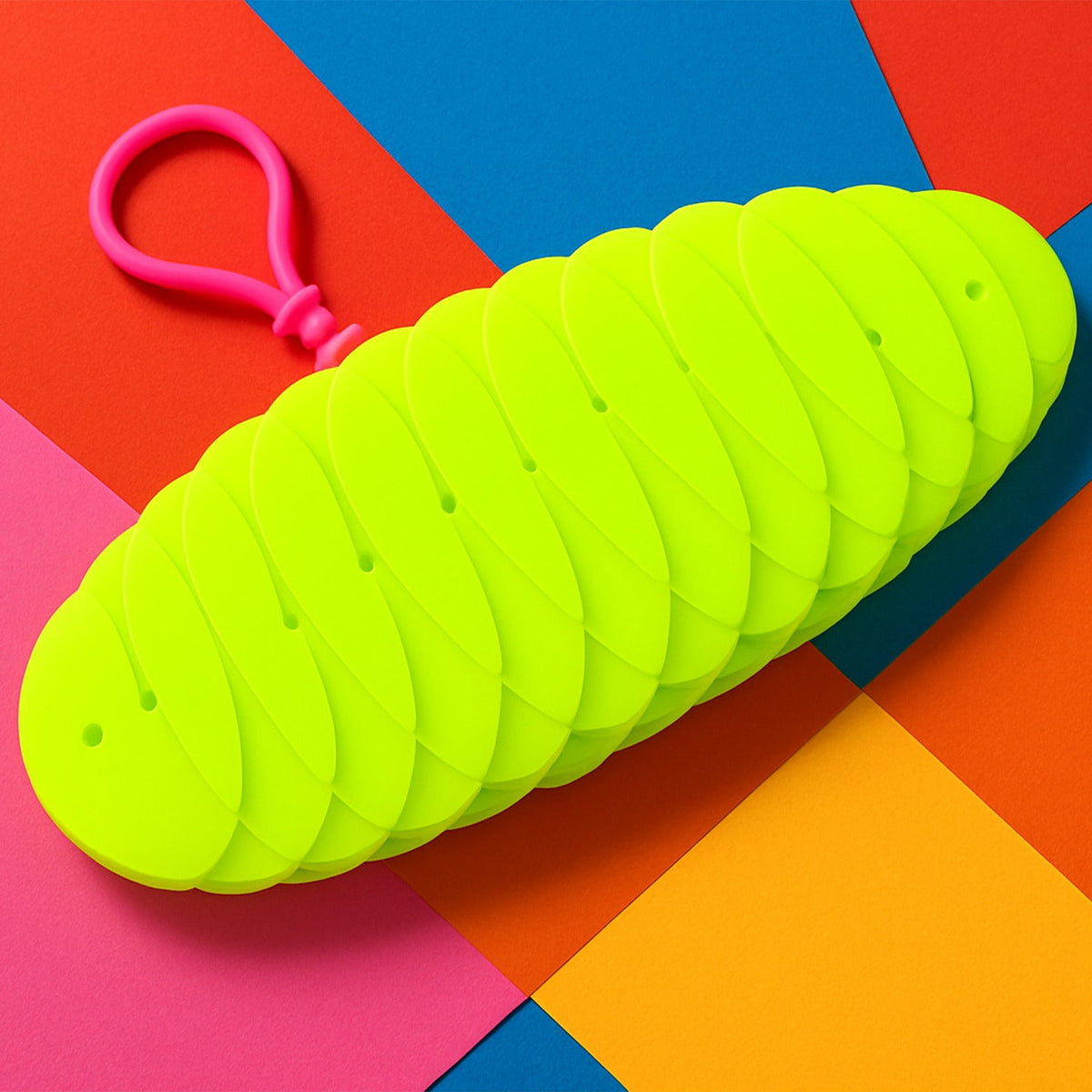 Flexible plastic worm fidget toy in folded shape perfect for sensory relief Main image