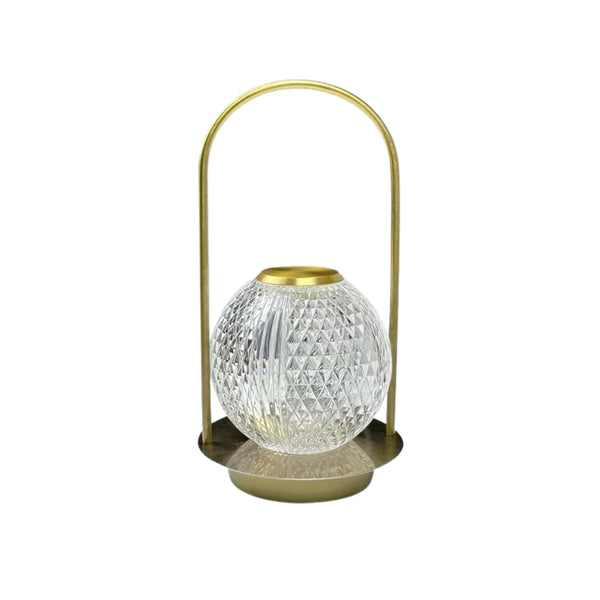Detailed view of the lamp's golden base and Type-C charging port.