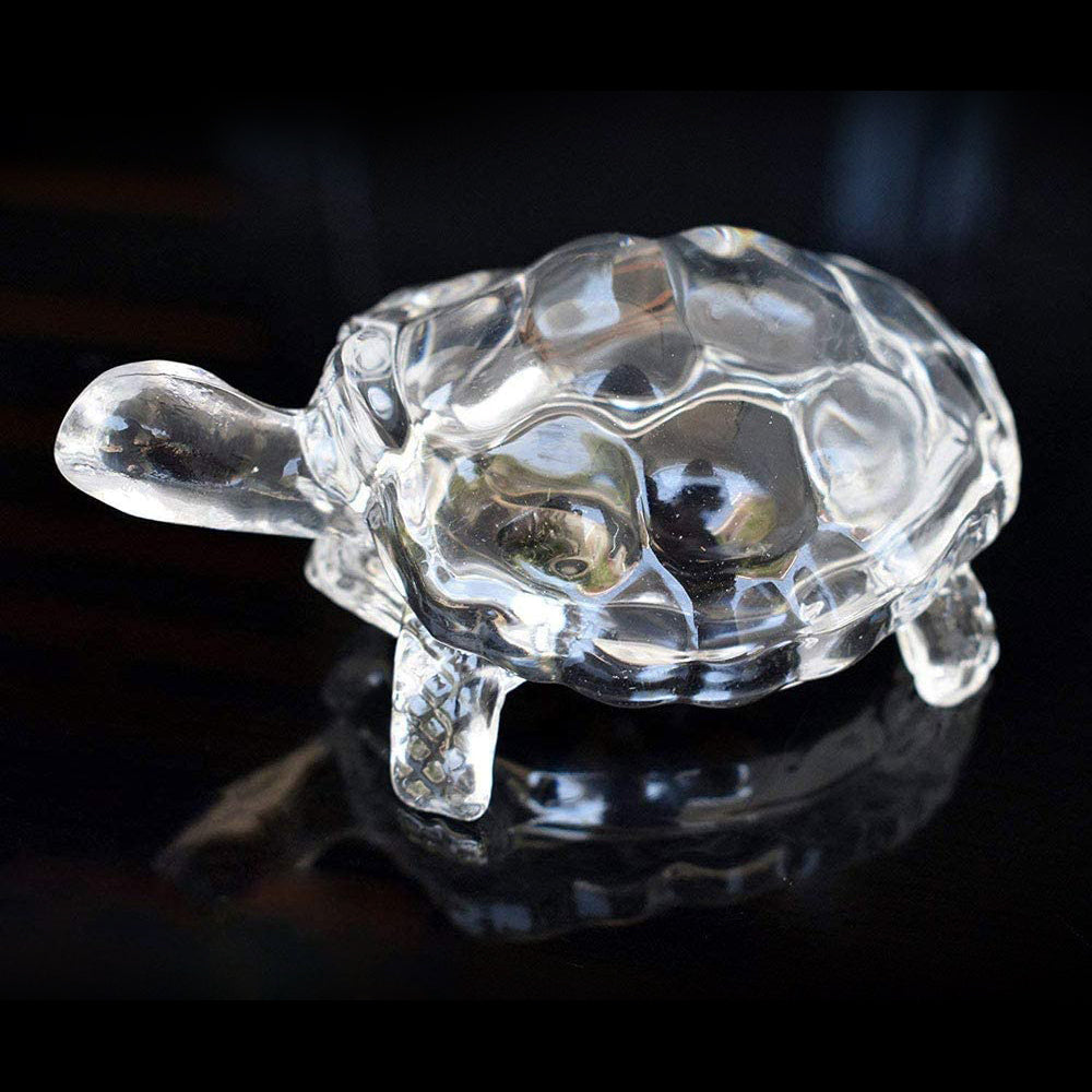 Clear crystal turtle statue for Feng Shui and Vastu, bringing positive energy. Main image