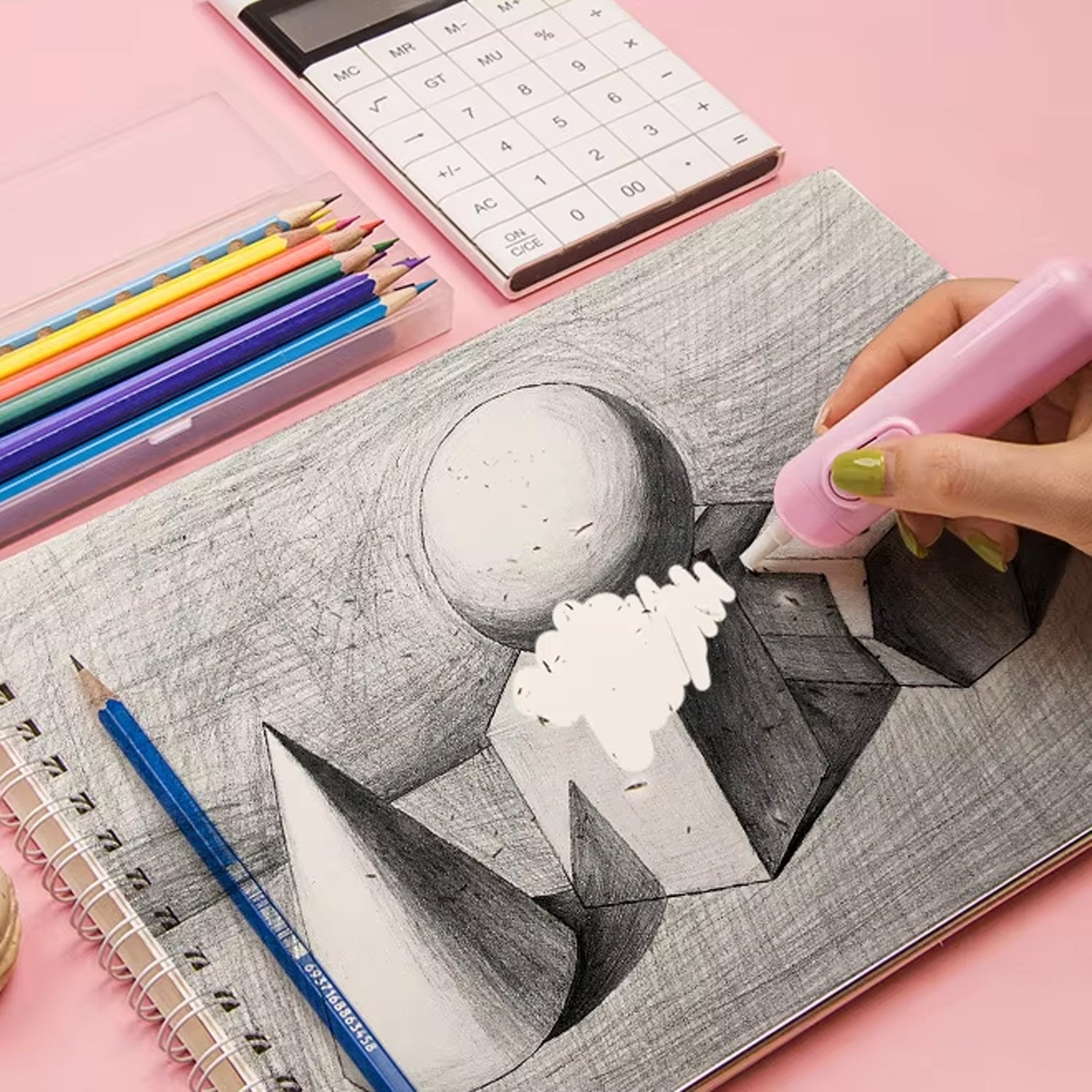 Electric Eraser Kit – Precision Erasing for Art & Drafting | ScribbleJoy Secondary image