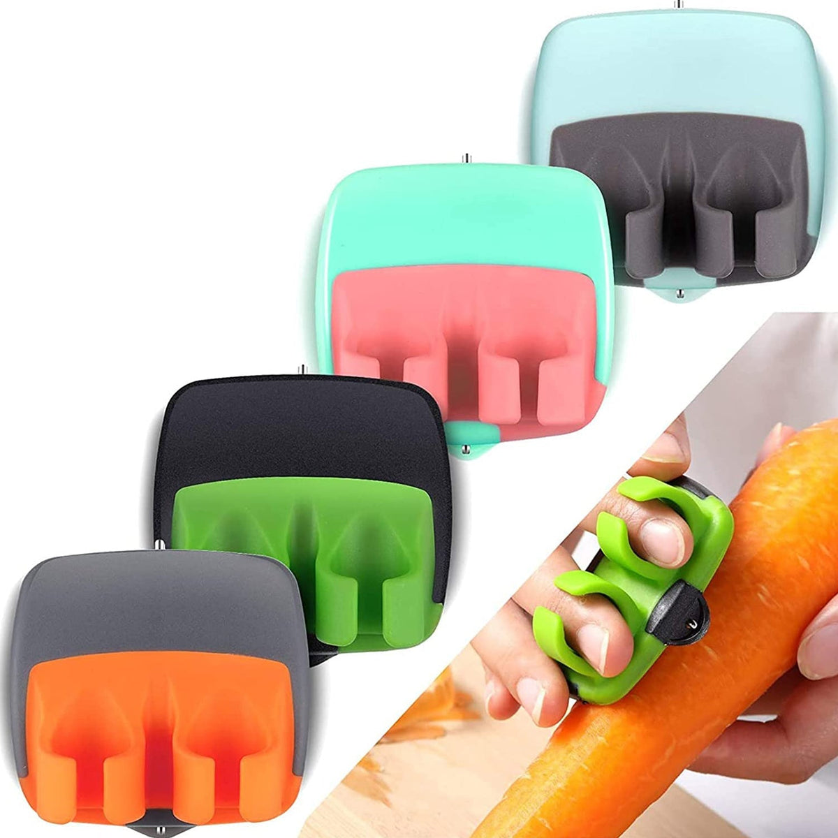 XcelCraft Palm Peeler with a black rubber grip, perfect for vegetable peeling. Main image