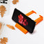 Plastic business card and mobile holder stand on desk