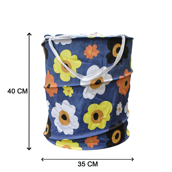 Top view of the canvas laundry bag, showing its sturdy ring structure.