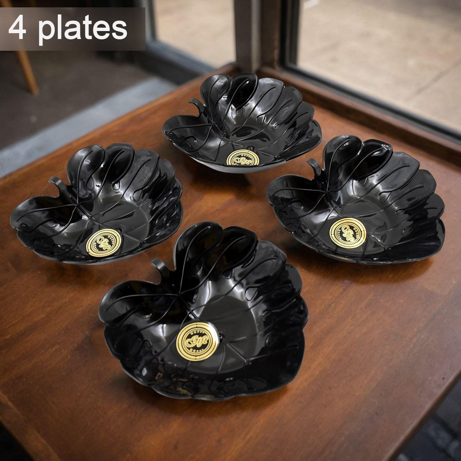 Ceramic Tea Cup Set – 8-Piece with Leaf Serving Bowls | A One Secondary image