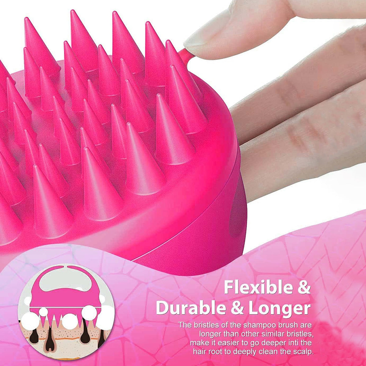 Ergonomic silicone Scalp Massager Comb for hair and scalp care. Main image