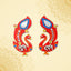 Shubh Labh Wall Hanging featuring traditional peacock design with mirror and stone work