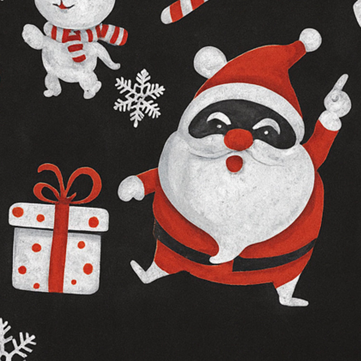 Christmas wall sticker with Santa Claus and snowman in vibrant colors, 90x60 cm Main image