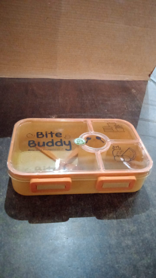 Compact leak-proof lunch box with utensil storage for travel