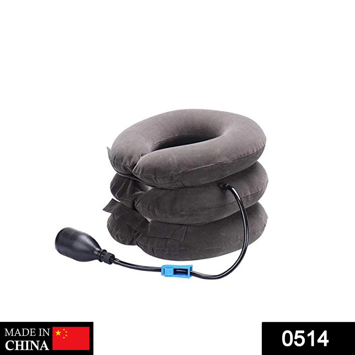 Neck traction pillow with three layers for adjustable support Main image