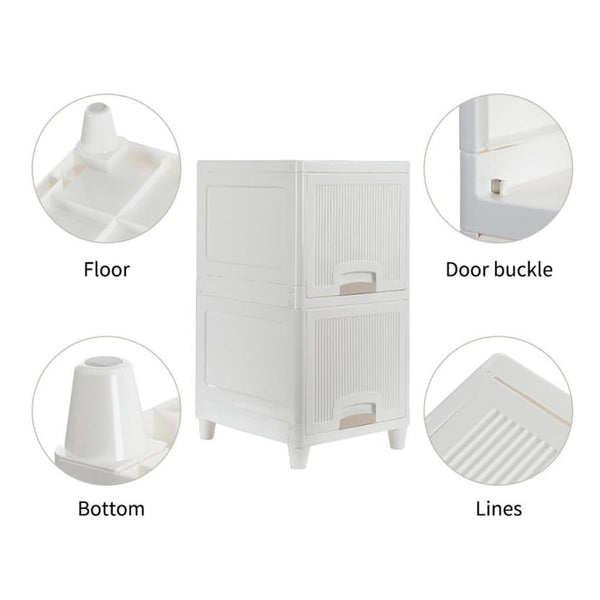 Colorful storage drawers ideal for organizing toys and art supplies in a child's room.