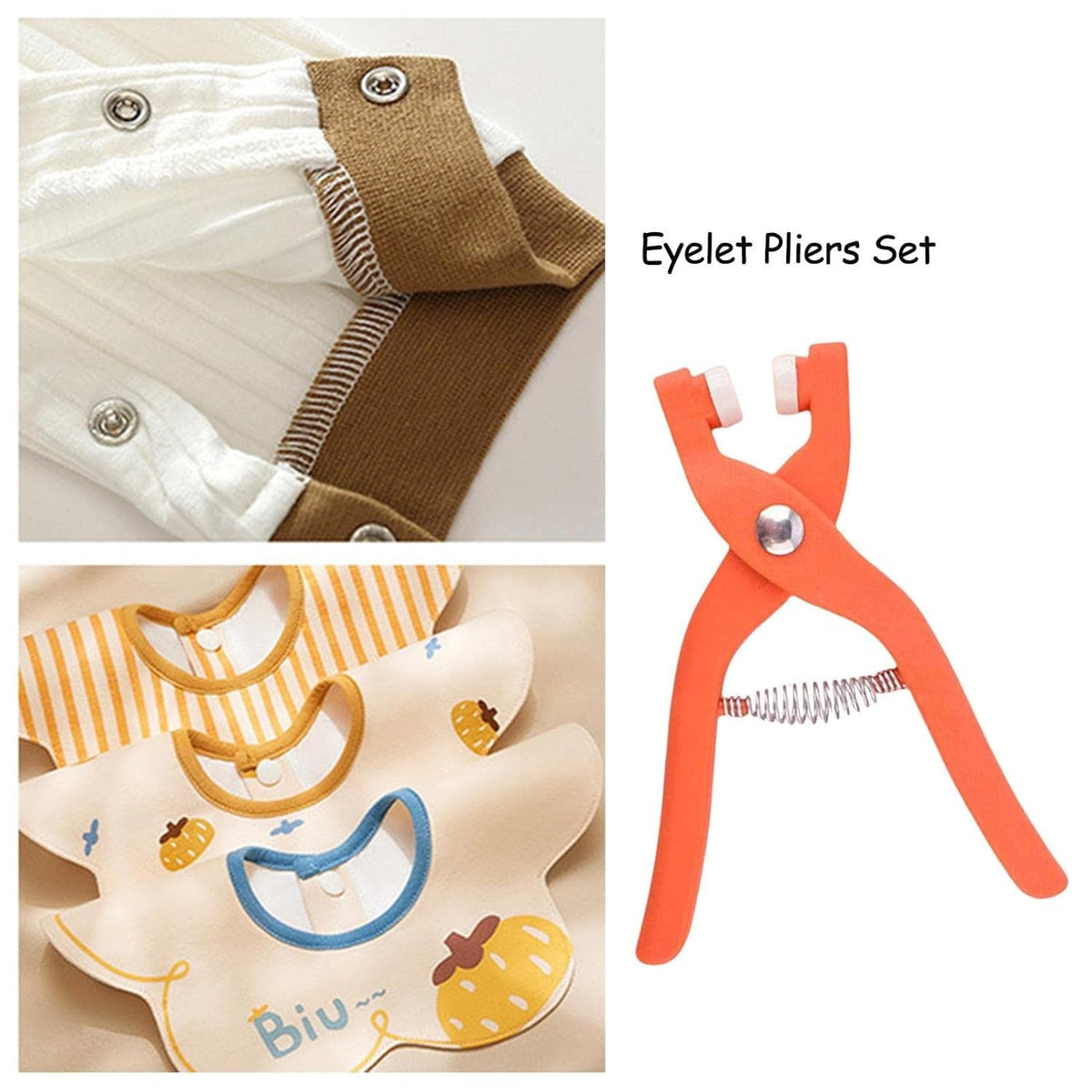 Ergonomic eyelet pliers for comfortable and precise hole punching in fabric. Main image