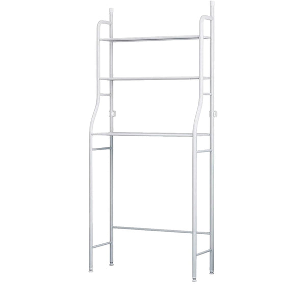 Components of the easy-to-assemble over toilet storage rack laid out for installation.