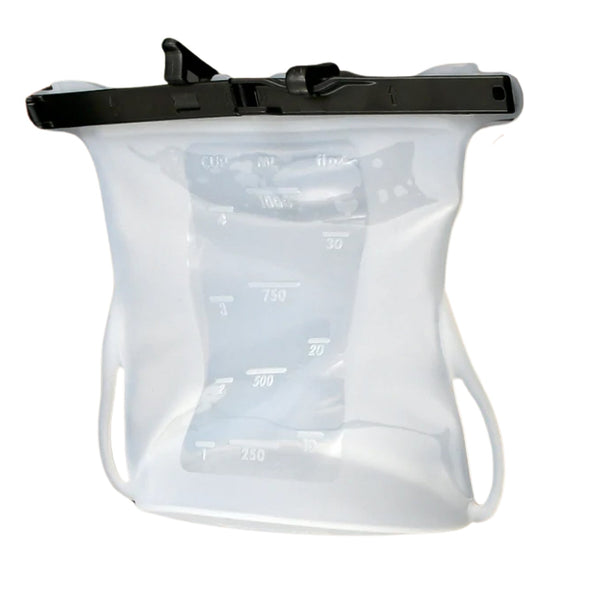 Dishwasher safe silicone storage bag, highlighting easy cleaning and maintenance.