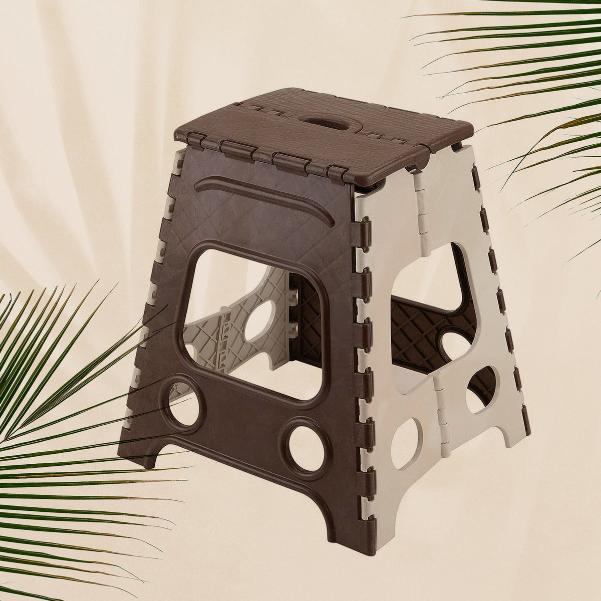 Sturdy 18 Inch Folding Stool with non-slip surface, supporting up to 95 kg for daily tasks. Main image