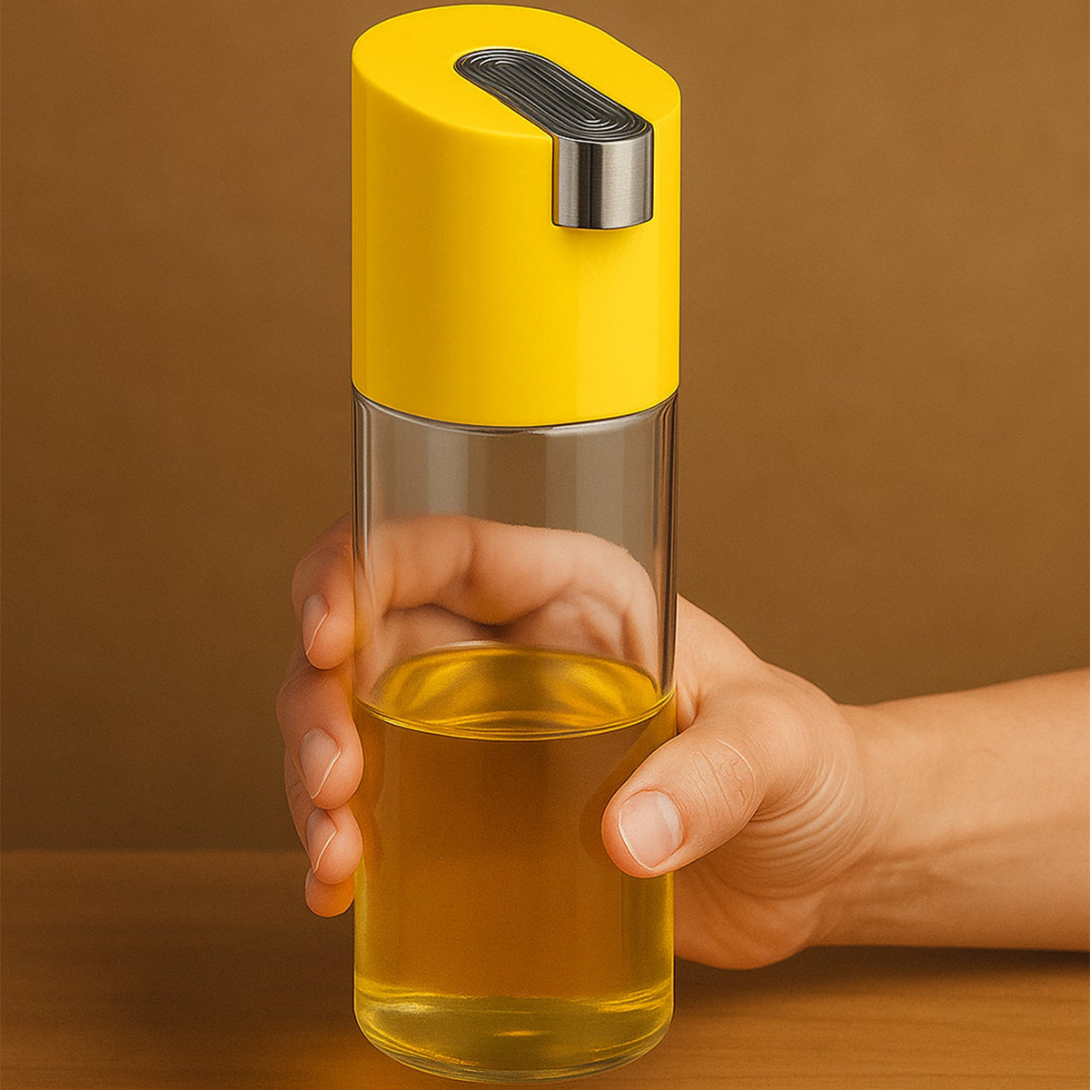 500 ml oil dispenser bottle with one-touch pour spout and airtight lid Main image