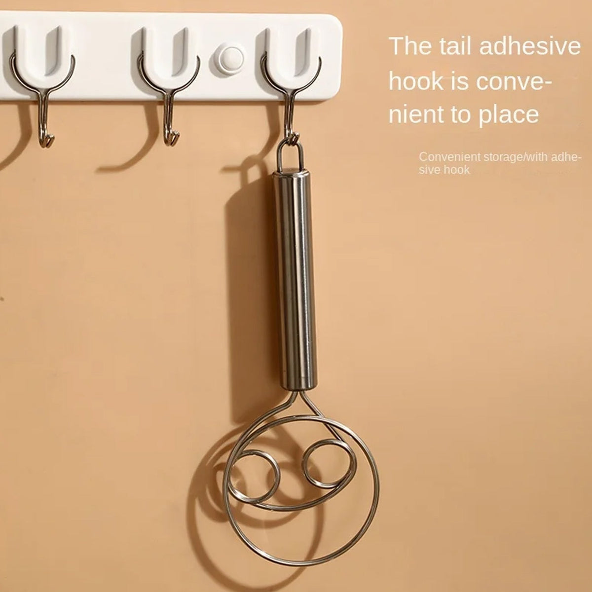 Premium stainless steel dough whisk, ideal for Indian kitchens. Main image