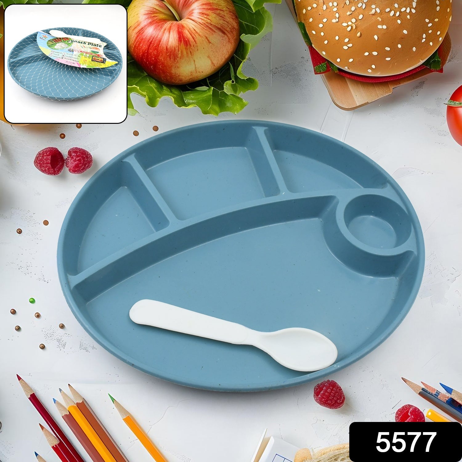 Biodegradable Kids Plate – 5-Compartment, BPA-Free | Jiaqi Secondary image