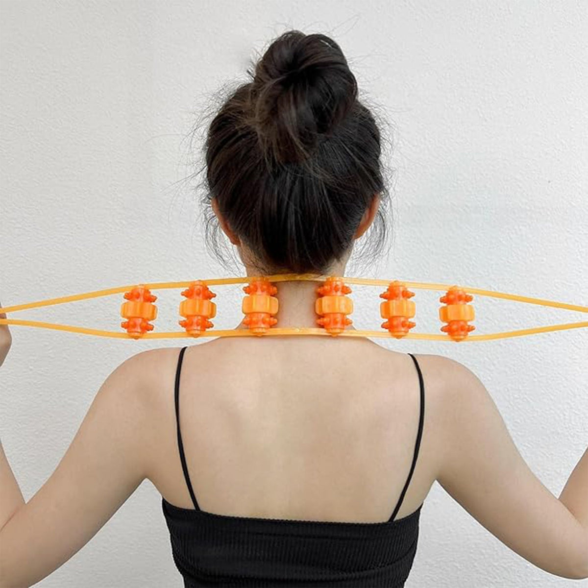 Handheld back massage roller rope on a clean white background Main image