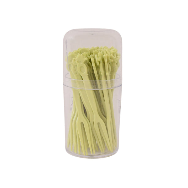 Clear plastic dessert forks for serving sweets and fruit
