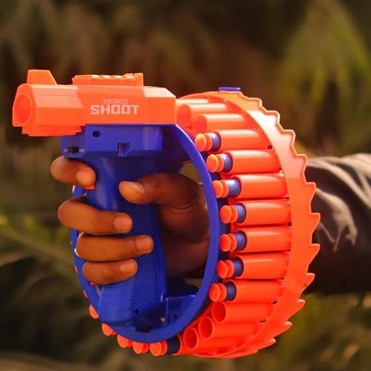 Electric Toy Gun for Kids with its 28 soft EVA bullets, ready for safe play. Main image