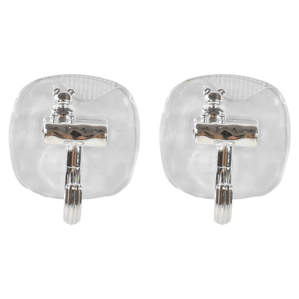 Plastic self adhesive wall hook with secure grip on smooth surface