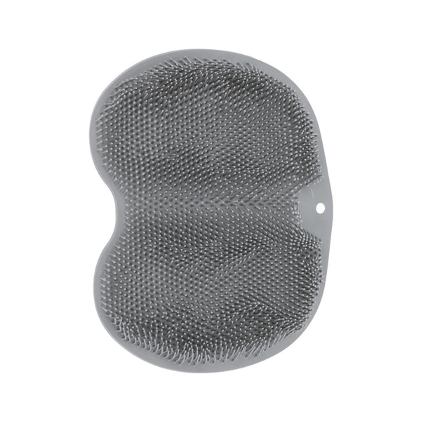 Textured silicone foot scrubber mat for shower use