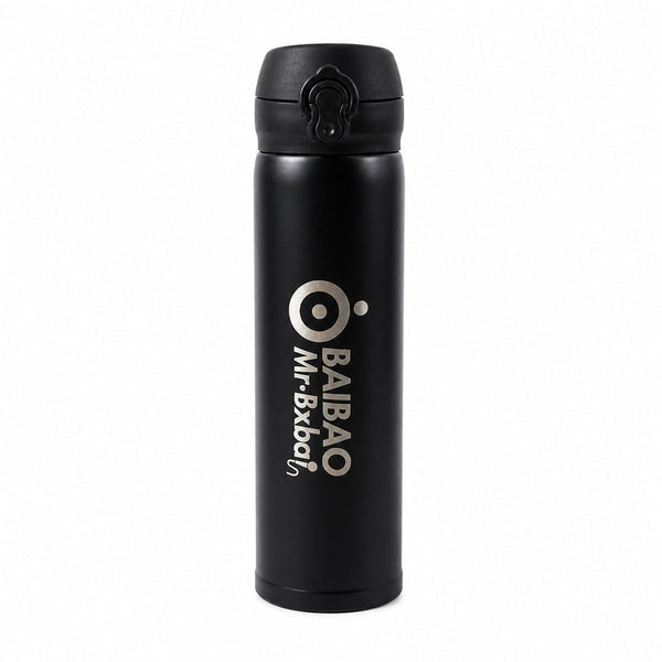 Stylish stainless steel flask for travel and outdoor use