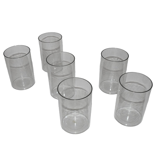 Break-resistant crystal clear plastic tumblers for safe drinking