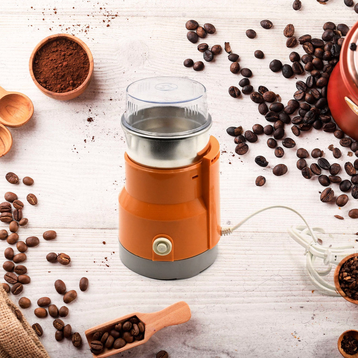 ChefAura portable electric coffee grinder for fresh beans. Main image