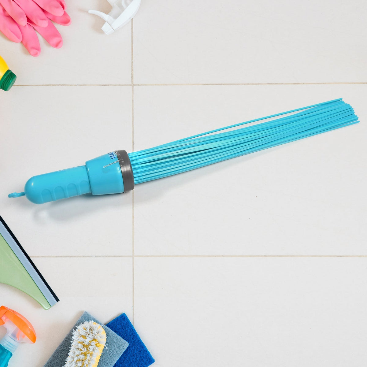 Pro Clean Plastic Stick Broom with 44 flexible bristles for efficient floor cleaning. Main image