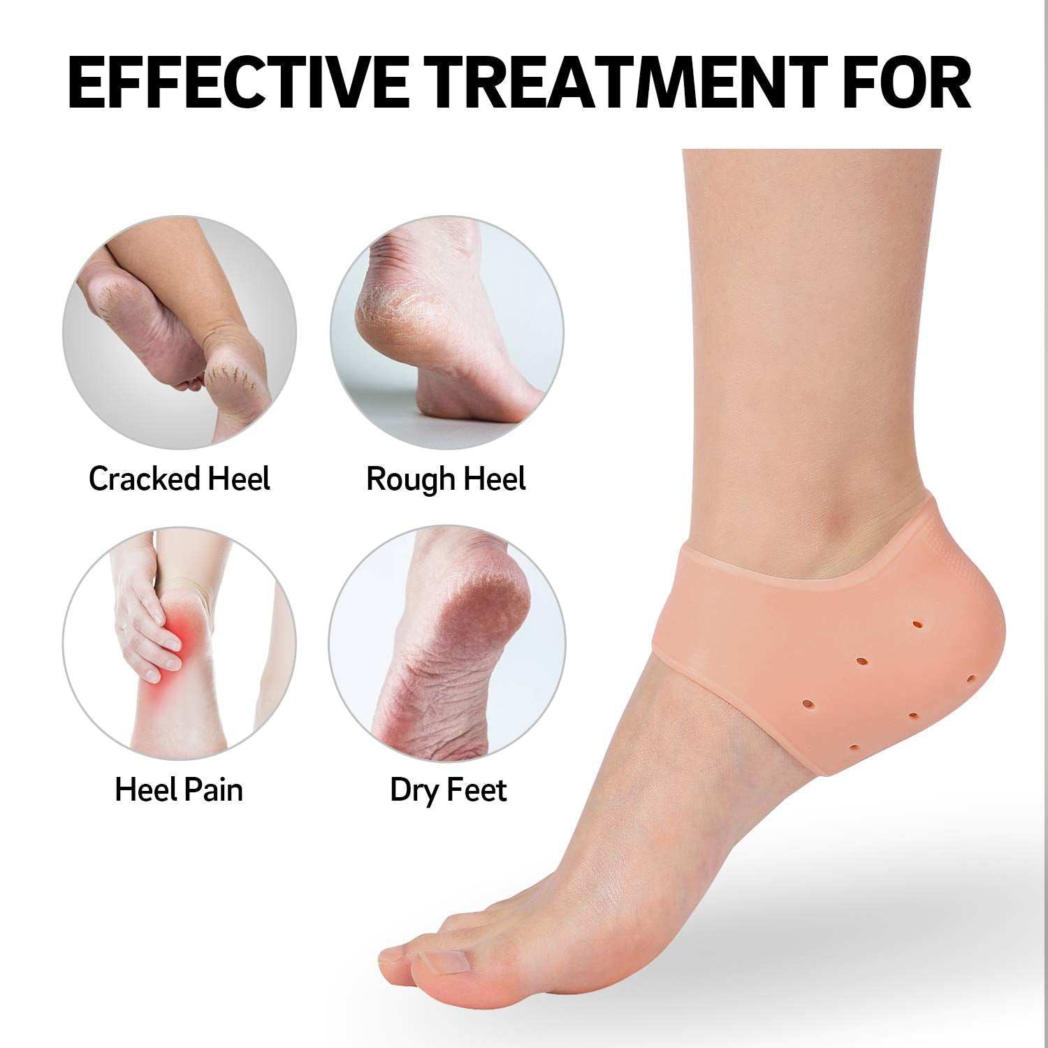 Silicone Gel Heel Socks – Cracked Heels Remedy | Velvet Wheels Secondary image