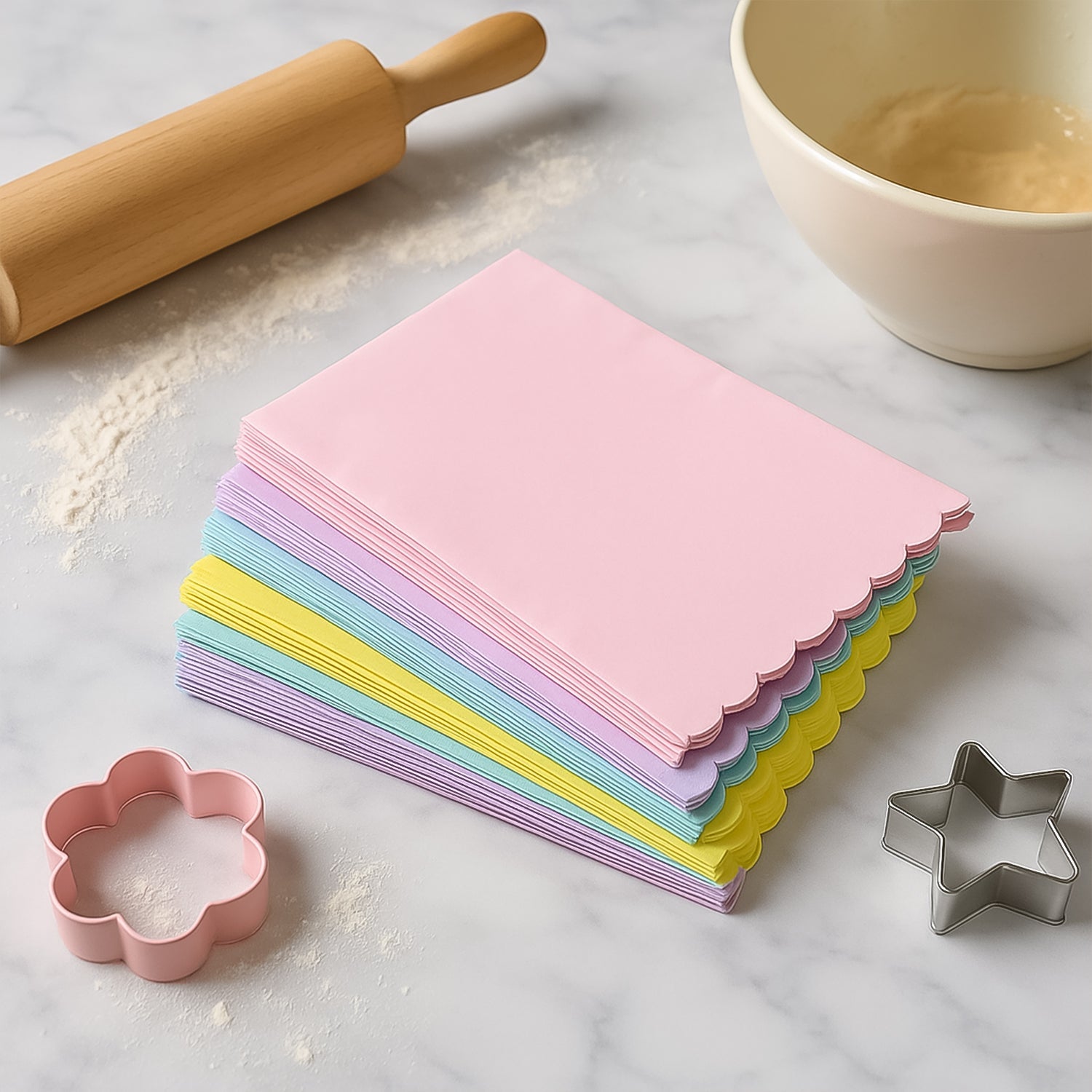Oil-Absorbing Baking Paper Sheets – 200 Pcs Multi-Color Pack Secondary image