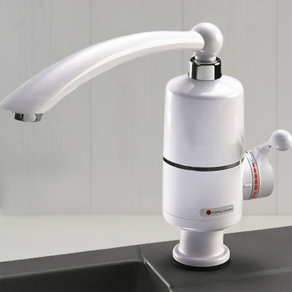 Electric water heater faucet detailed image showcasing material finish