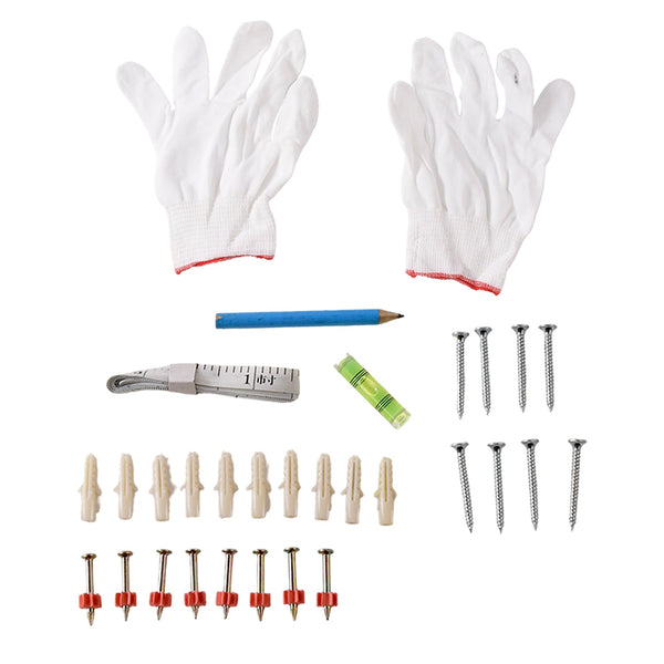 Wall plugs and screws arranged for use with DIY wall mounting projects