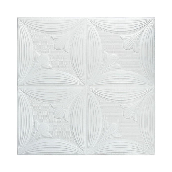 Set of white embossed foam wall tiles ideal for living room or bedroom walls