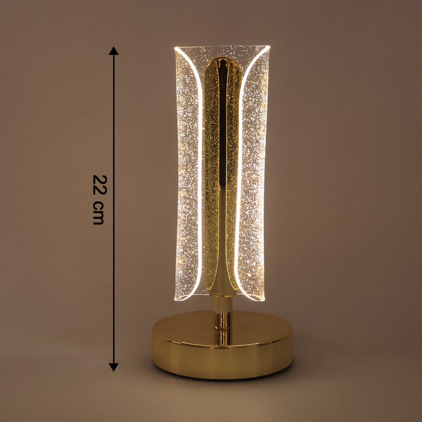 Luxury crystal table lamp providing soft warm LED illumination