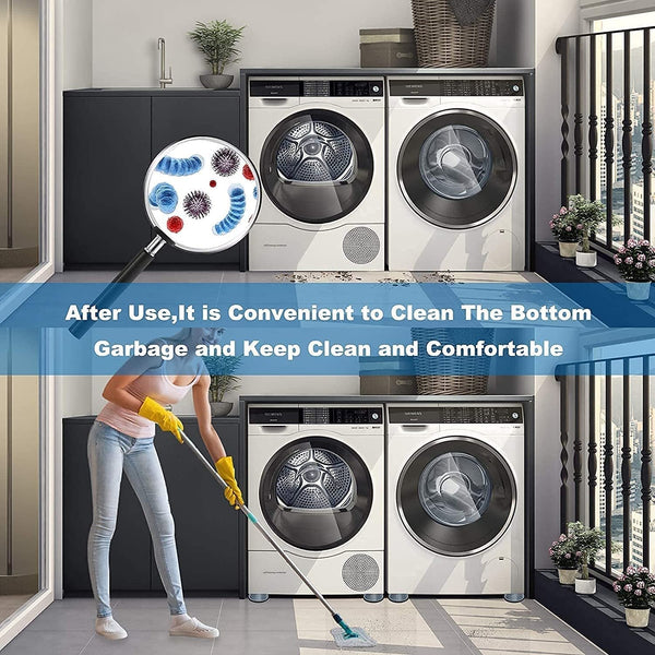 Noise reducing suction cup pads creating a quieter laundry experience.