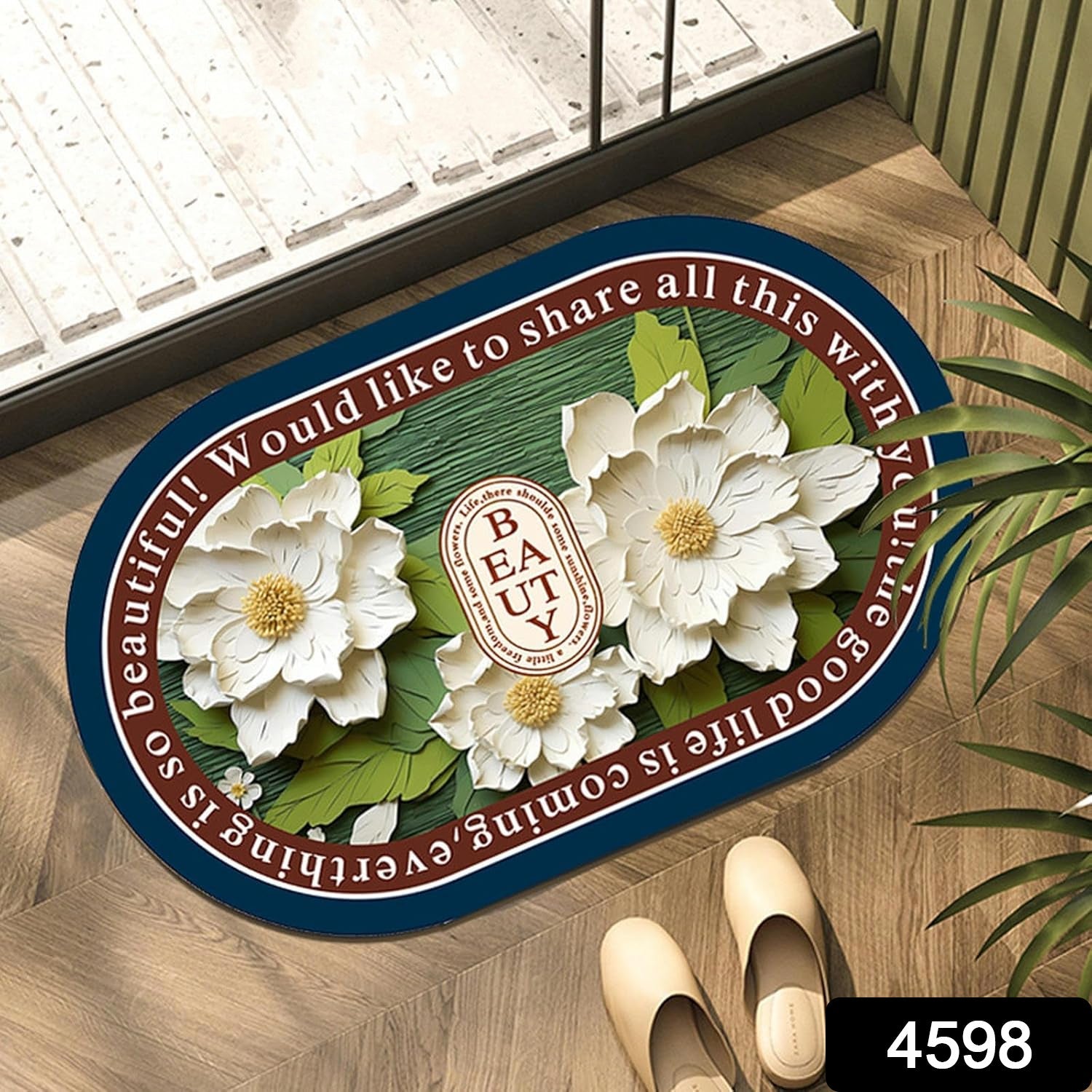 Absorbent Bath Mat – Quick-Dry Anti-Slip Floral Design | Mist & Relax Secondary image