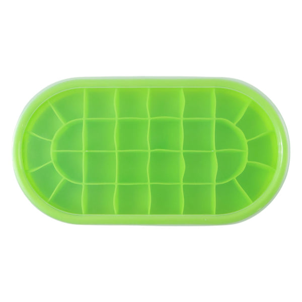 Freezer ice cube tray with oval compartments for home use