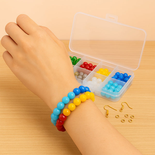 Metal clasps, hooks, and jump rings included in DIY Jewellery Making Kit for jewelry assembly