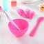 Facial mask bowl set with mixing tools displayed neatly.