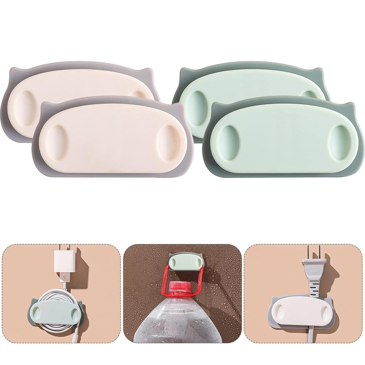Pig plug wire organizer cable holder clips on desk Main image