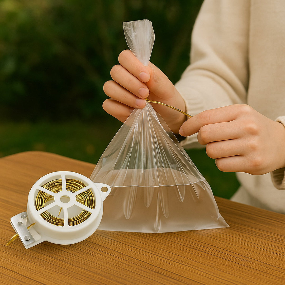 30m multipurpose twist tie roll with built-in cutter for gardening and home use Main image