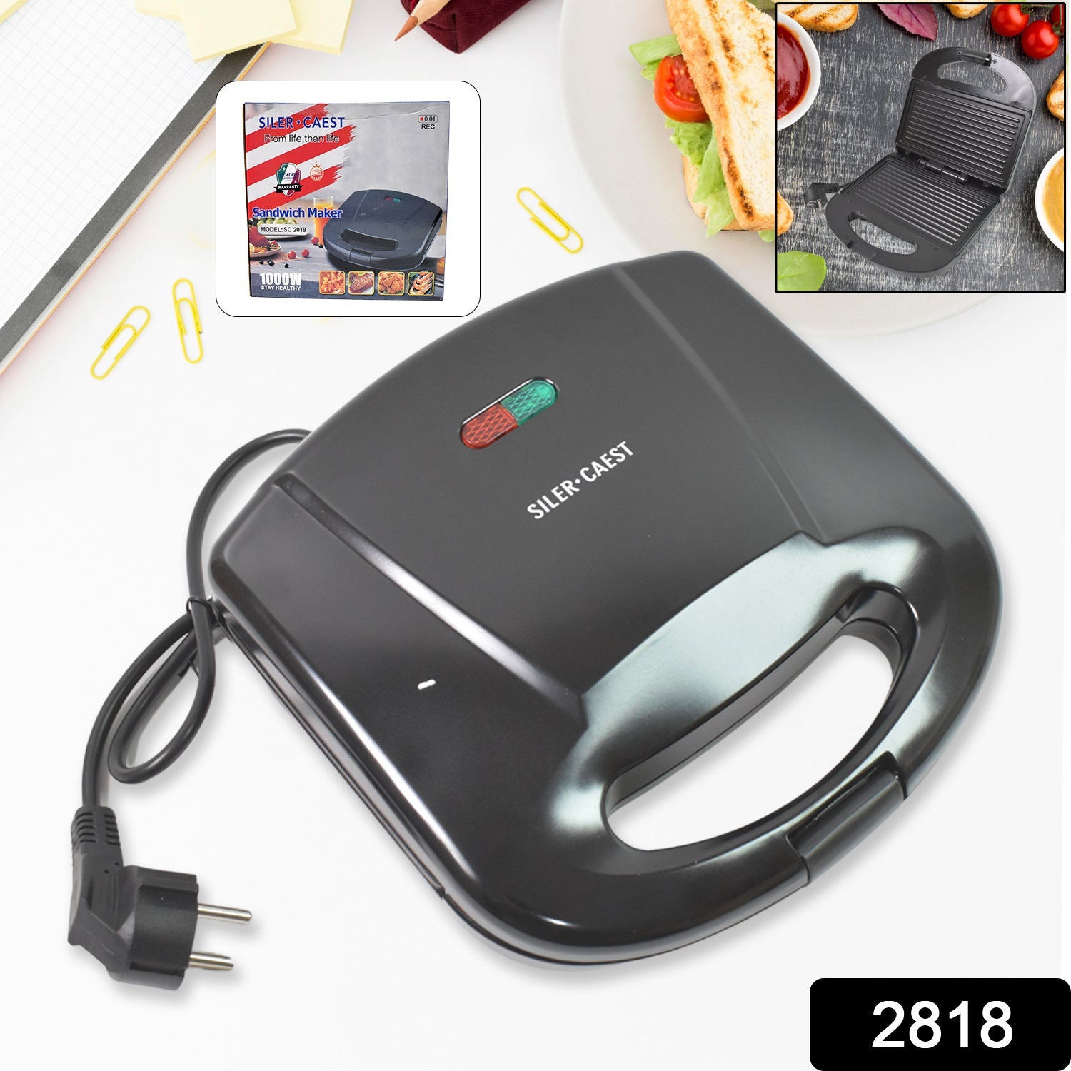 Sandwich Maker – Non-Stick Plates, Easy Use & Indicator Lights | ChefMates Secondary image