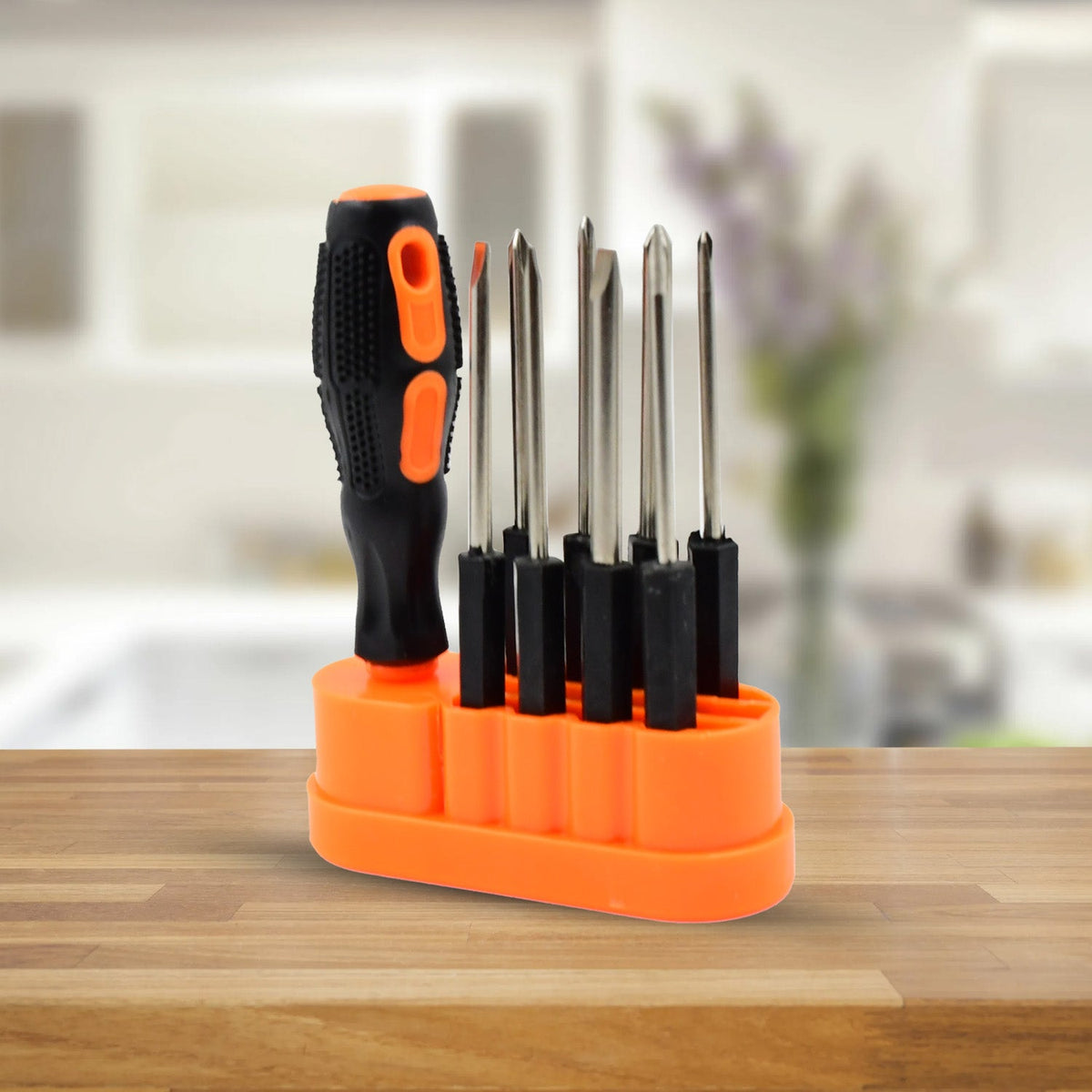 Wagtail 8-in-1 screwdriver set with various bits in a compact storage case. Main image