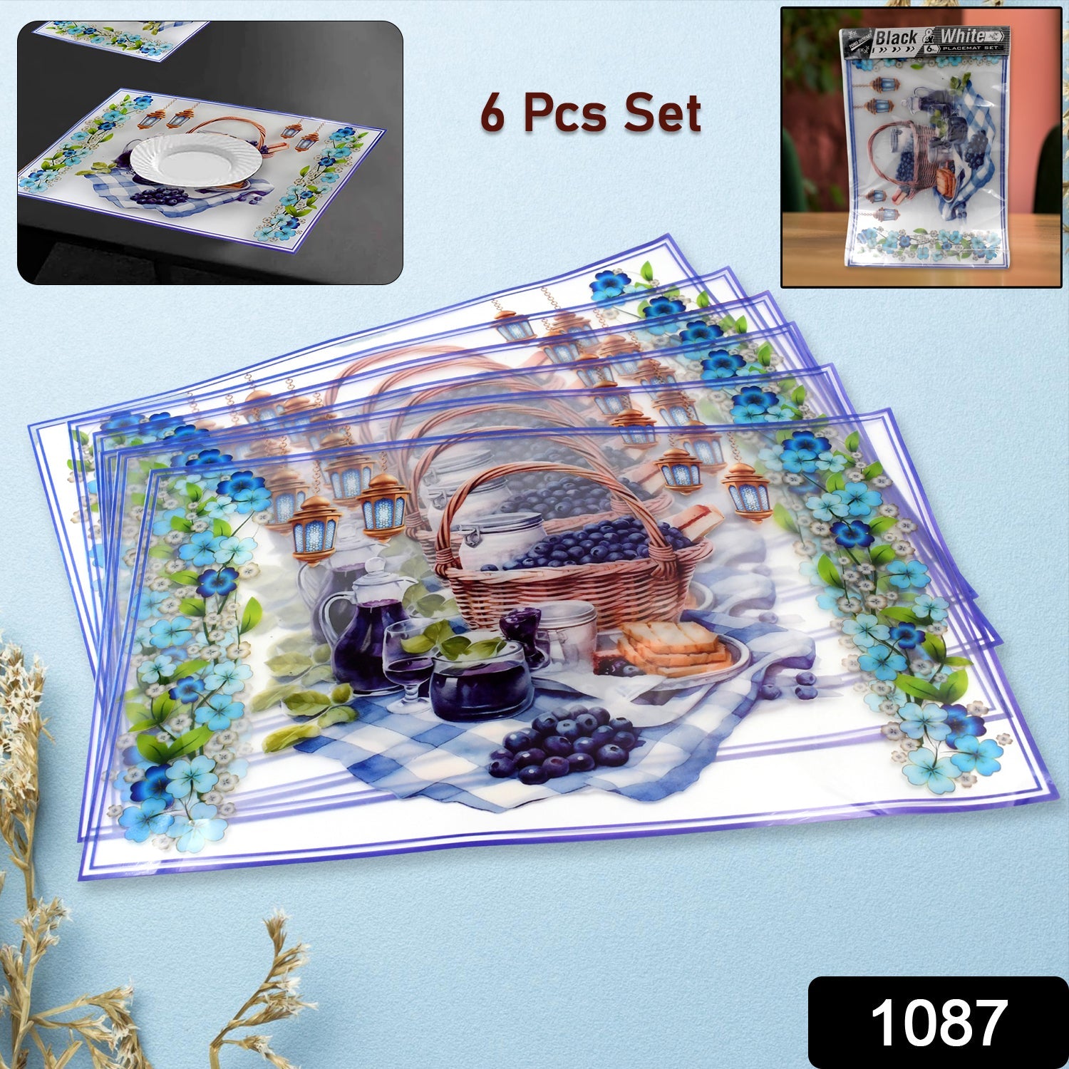 Dining Table Placemats – Heat-Resistant PVC Set of 6 | Tidy Table Secondary image